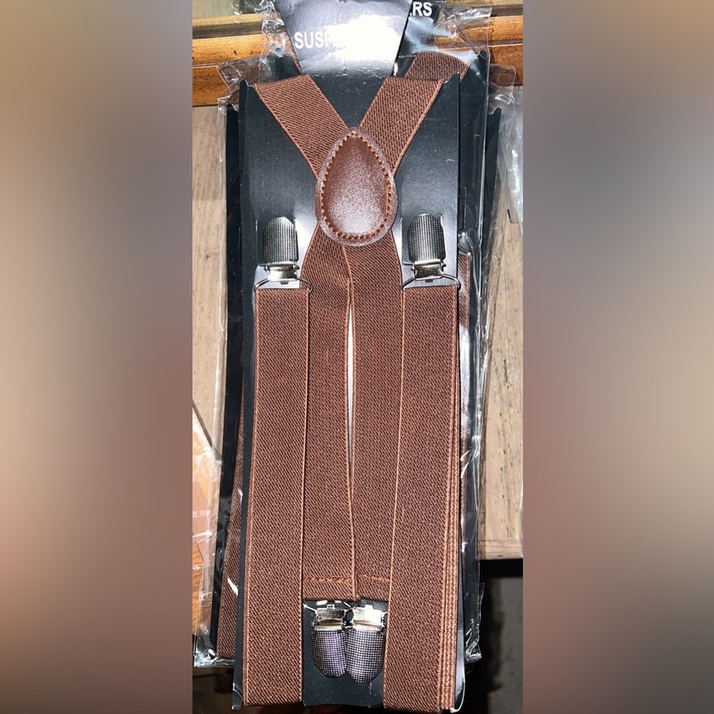 8 pairs of brown suspenders BRAND NEW